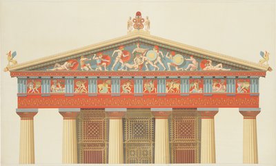 Facade of the Temple of Jupiter at Aegina (323-27 BC) by Daumont